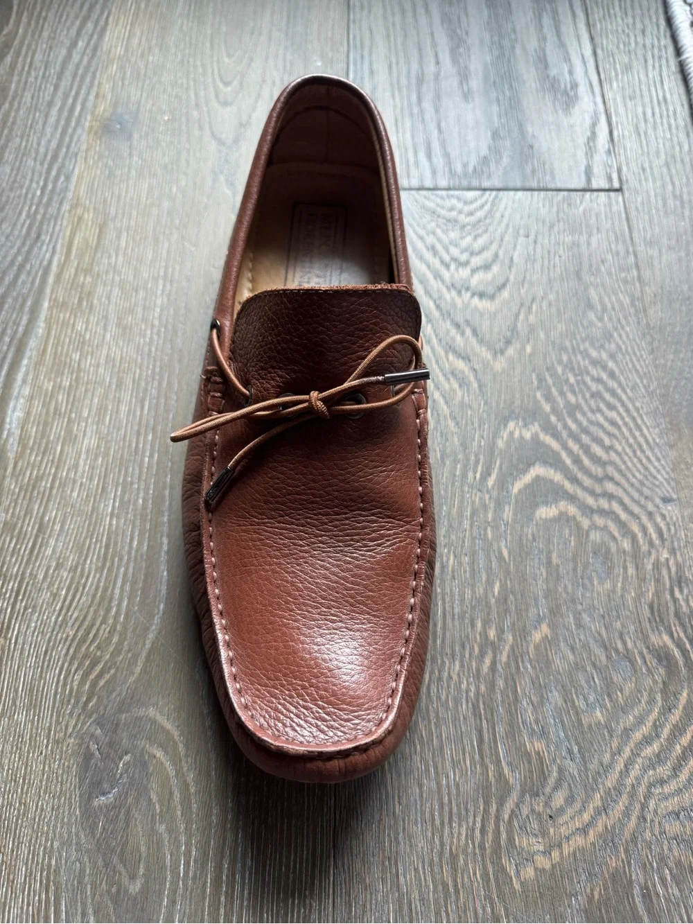 Mercanti Fiorentini Brown Leather Driving Moccasins with Lace Tie (Size 9M)